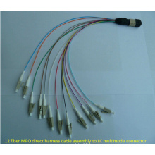 Direct Hardness Cable Assembly to LC Mm Connector 12 Fiber MPO